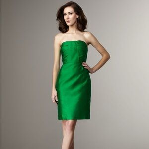 Kate Spade emerald green silk strapless cocktail dress - size 4 (Small)